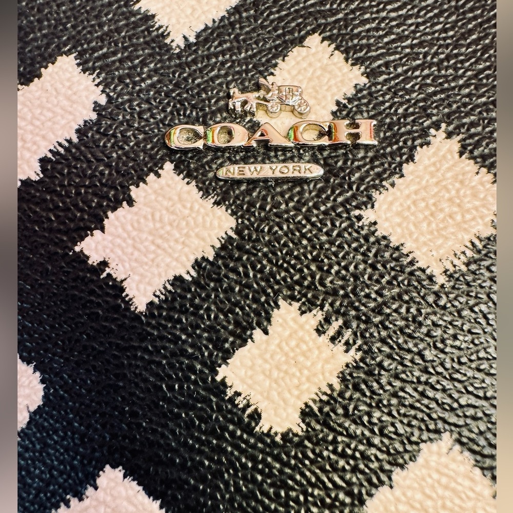 Coach Black and Cream Patterned Tote - Picture 8 of 16